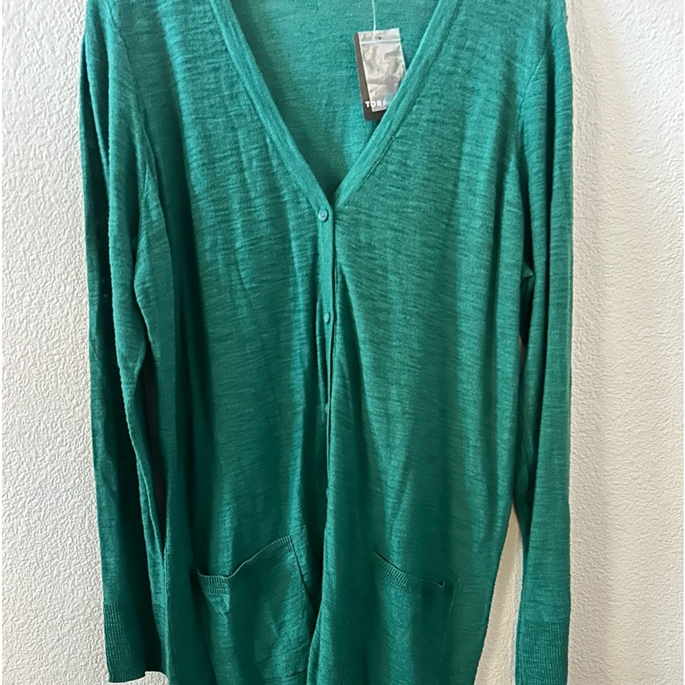 TORRID Green Cardigan Sweater